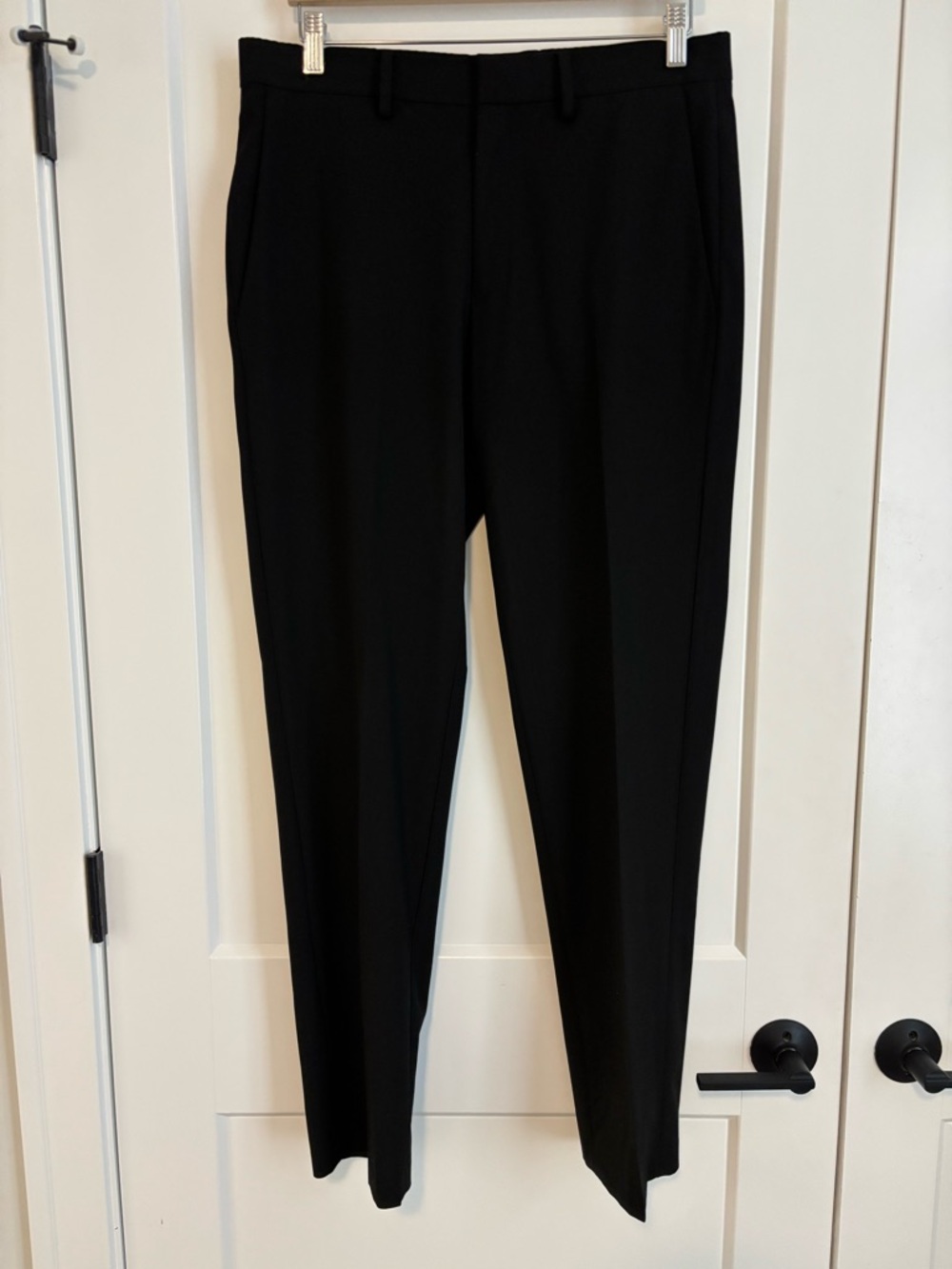 Haggar Black Slim Fit Pleated Dress Trousers